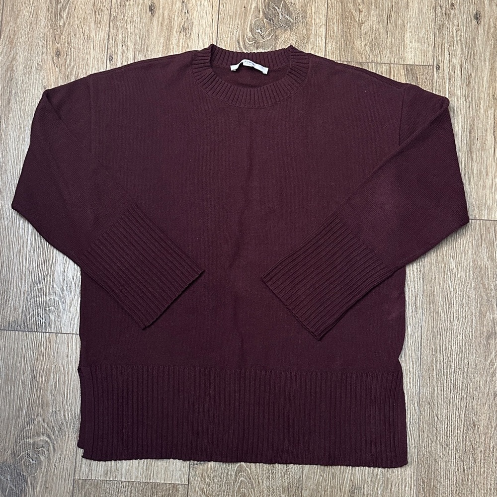 LOFT Deep Burgundy Crewneck Sweater